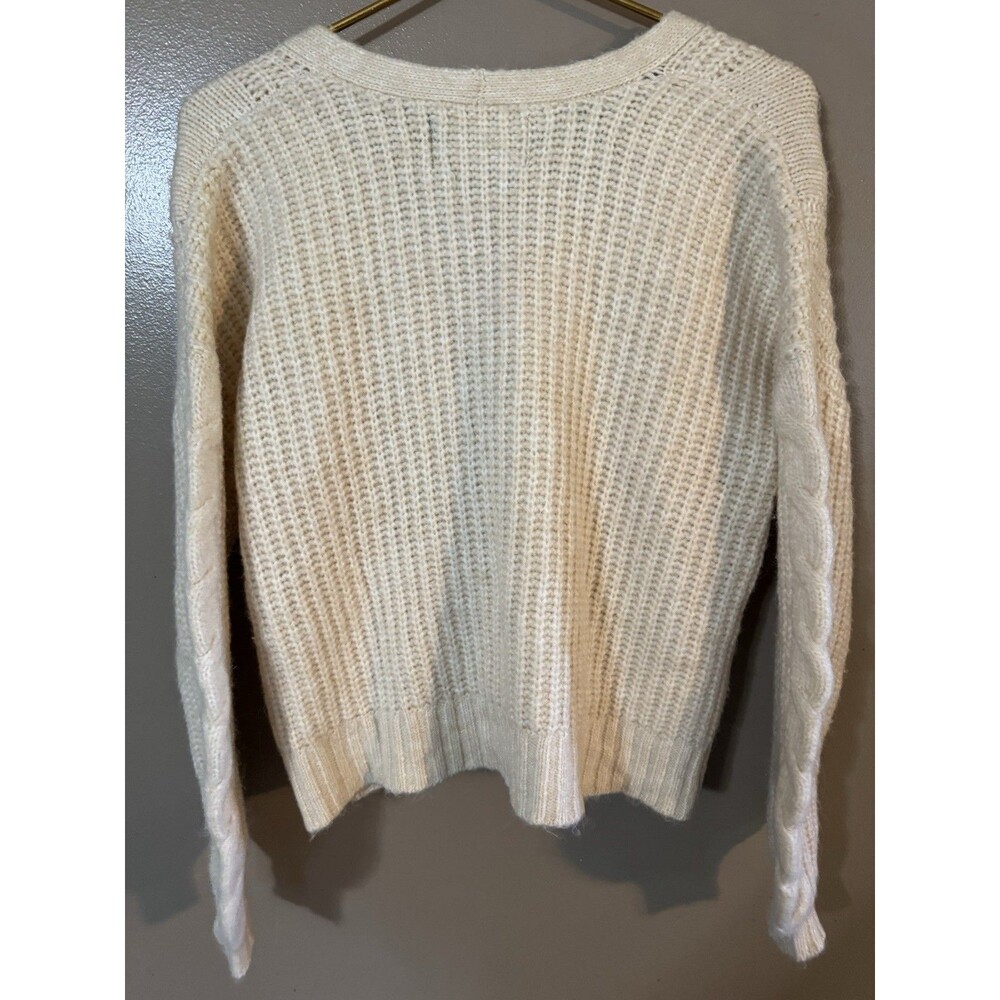 AMERICAN EAGLE Vintage Y2K Beige Chunky Wool Oversized Crop Sweater Womens S NWT - Picture 6 of 6